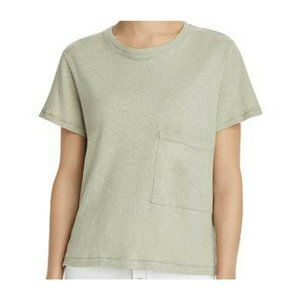 Current/Elliot The Drop Pocket Tee Sustainable Green Linen Blend Size 1 New
